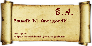 Baumöhl Antigoné névjegykártya